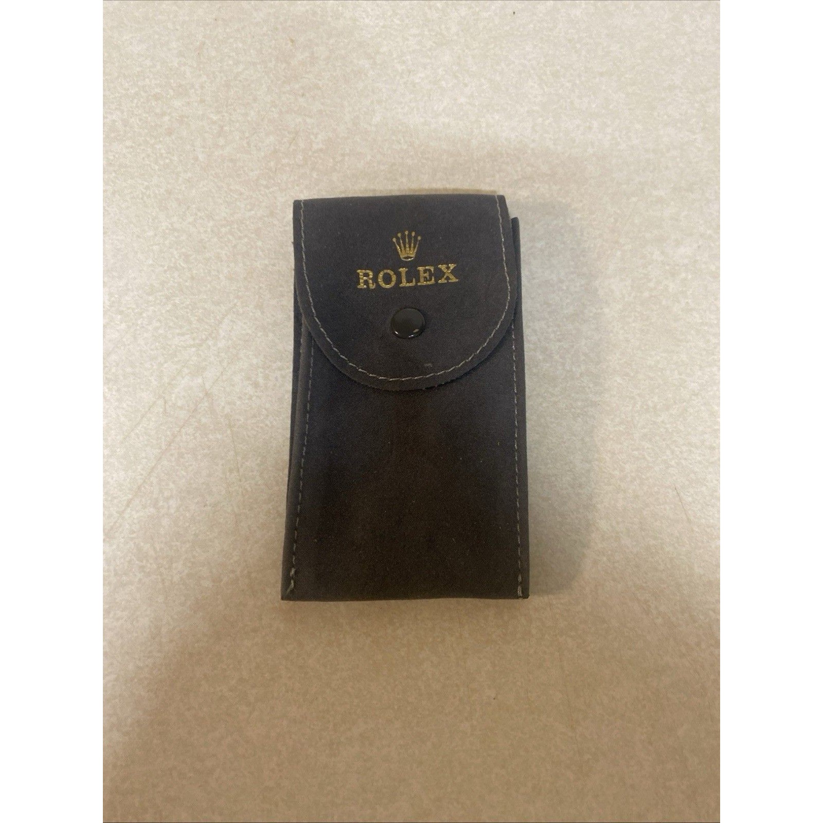 Rolex Black Suede Travel Watch Pouch Insert Snap Closure Rolex Black Suede Travel Watch Pouch Insert Snap Closure